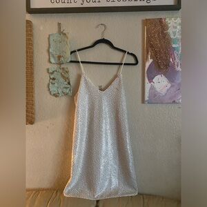 Sam & Lavi White Sequin Mini Dress